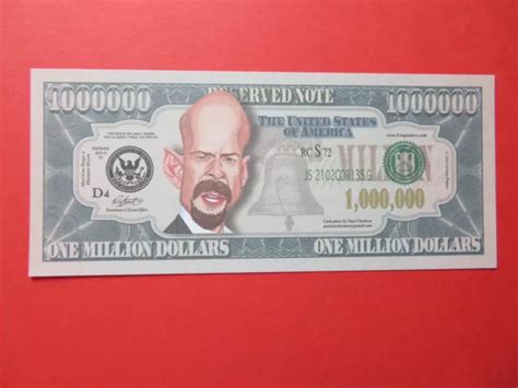 Bruce Willis One Million Dollars Novelty Note Fantasy Bill