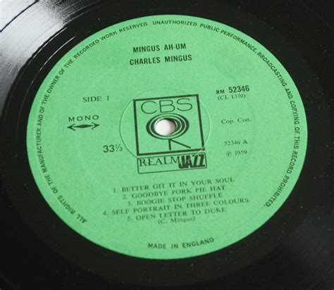 Charles Mingus Mingus Ah Um LP Twelve Inches And Single Records