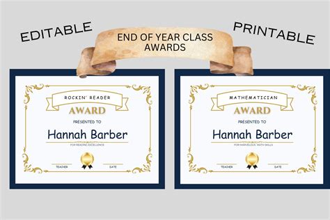 Student Award Certificates Printable Awards End Of Year Recognition