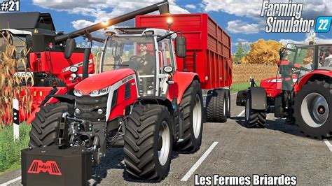 HARVESTING CORN W MASSEY FERGUSONLES FERMES BRIARDES FS 2221 YouTube