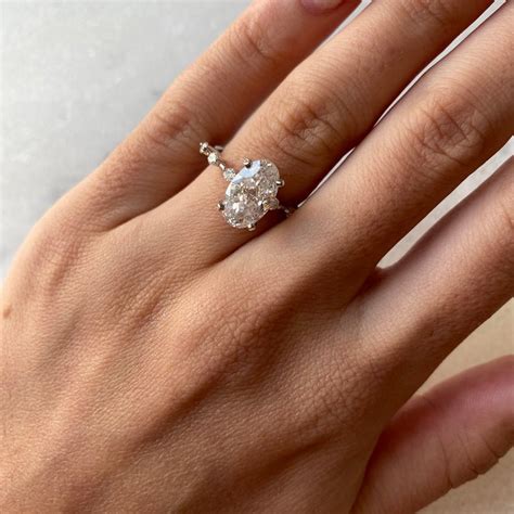 Diamond Engagement Ring 2 5 Carat Oval 10k 14k 18k Gold Etsy