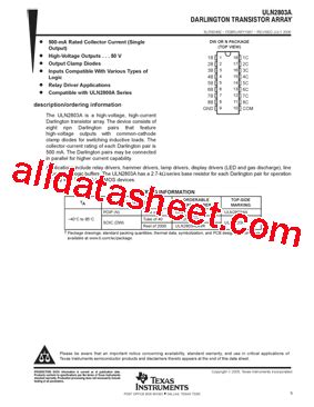 ULN2803A Datasheet(PDF) - Texas Instruments