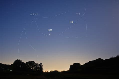 明け方の空で木星が明るい