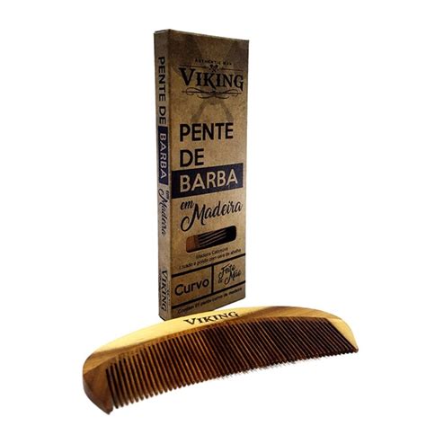 Pente Para Barba Em Madeira Curvo Control Frizz Viking No Shoptime