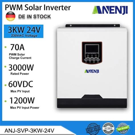 3kw Solar Inverter Off Grid Hybrid Inverter 24v 230vac 50 60hz Pure