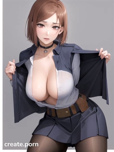 Submissive Police Costume Open Clothes Hentai AI Porn