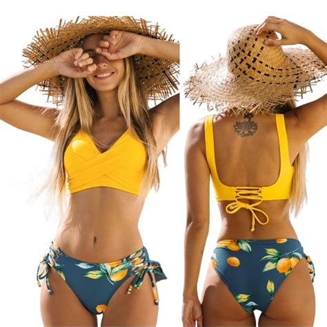STRÓJ KĄPIELOWY DWUCZĘSCIOWY BIKINI WIĄZANIE XL 12056512929 Allegro pl