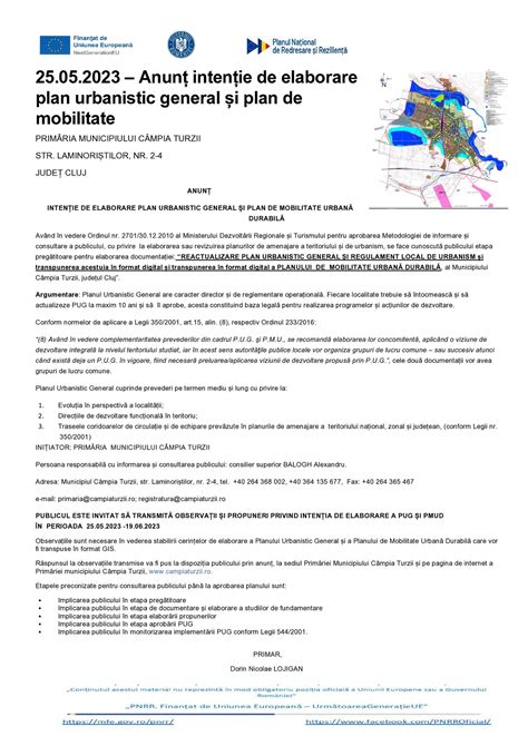 Refleqtmedia Anun Inten Ie De Elaborare Plan Urbanistic General I