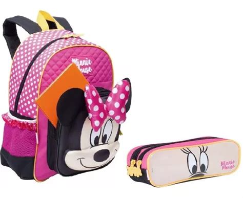 Mochila Minnie Alto Relevo Costas Tam G 19y Estojo Sestini