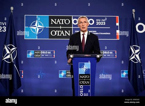 Nato Secretary General Jens Stoltenberg Speaks At A Press Conference Following The Nato Foreign