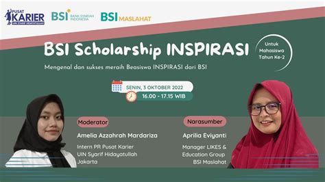 Webinar Sosialisasi Bsi Scholarship Inspirasi Youtube