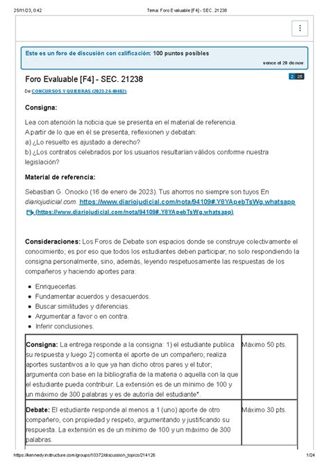 Tema Foro Evaluable F Este Es Un Foro De Discusi N Con