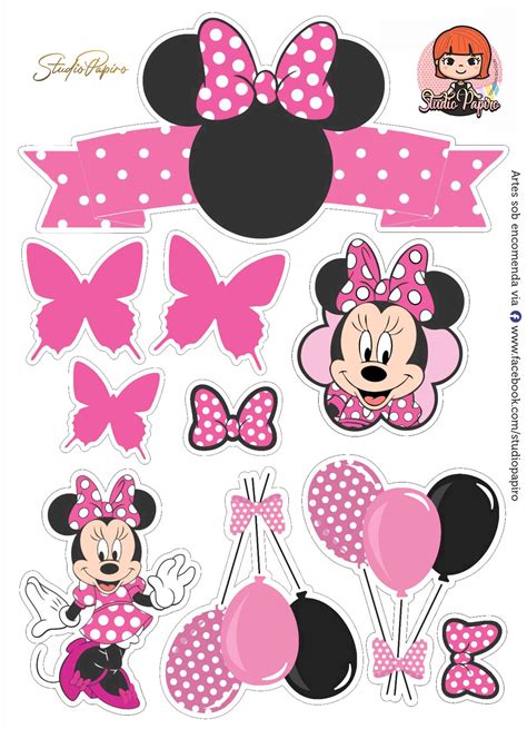 Topo De Bolo Minnie Rosa Para Imprimir Minnierosa Minnie