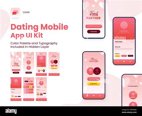 Dating App Ui Kit For Responsive Mobile Application Or Website With