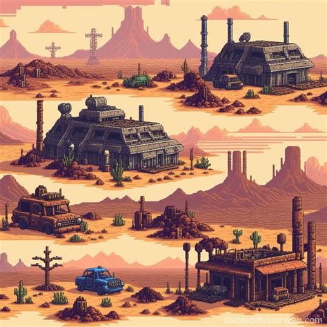 Fallout Inspired Wasteland Landscape Stable Diffusion Online