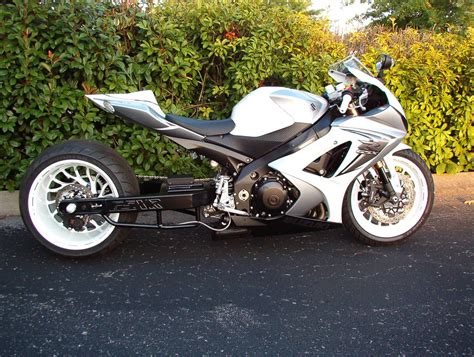 Stretched Gsxr Kit Custom Street Bikes White Bike Custom