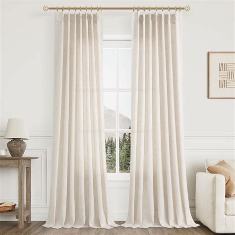 Amazon Pinch Pleated Linen Curtains 108 Inches Long For Living