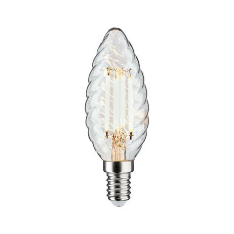 Paulmann Led Filament Kerze Gedreht E14 4 7w 2700k 450lm Glas Klar