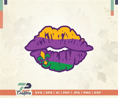 Mardi Gras Svg Mardi Gras Lips Svg Fleur De Lis Svg Fat Tuesday Svg