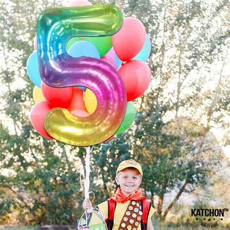 Giant 40 Inch Jelly Number 5 Balloon Rainbow 5 Balloon Gradient