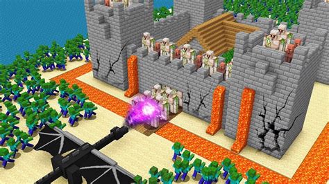 Insane GAMEPLAY Watch VILLAGERS Build CASTLE From ENDER DRAGON In