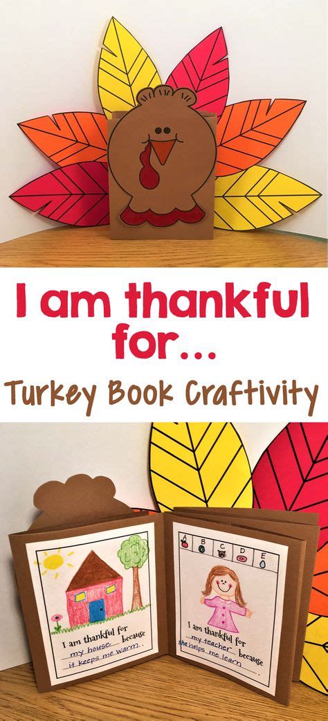 I Am Thankful For Turkey Book Craftivity Thanksgiving Preschool