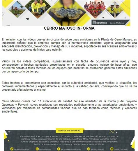 Cerro Matoso S A On Twitter CerroMatoso Informa