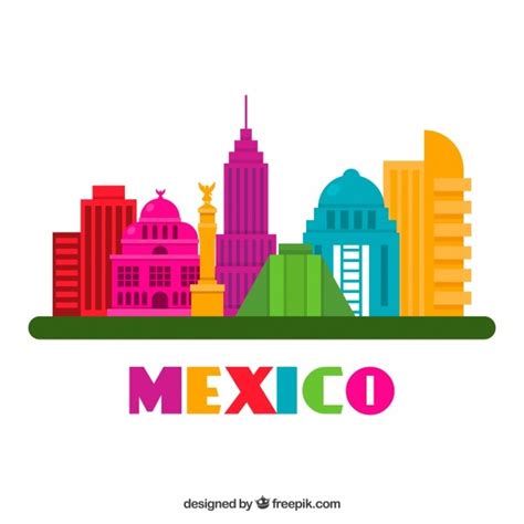 Mexico City Skyline Vector At Vectorified Collection Of Mexico