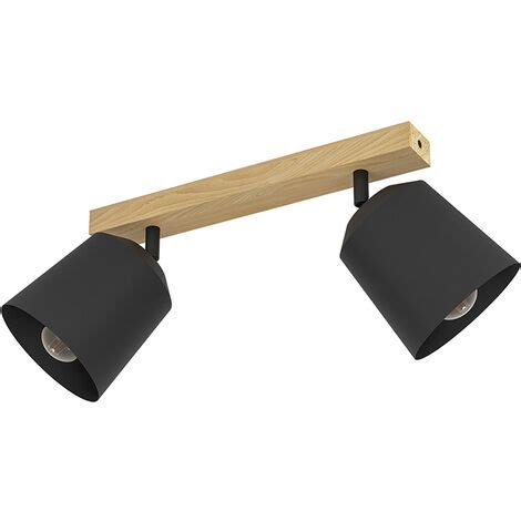 Plafoniera Industrial Pappagallo Luci Legno Marrone E Nero