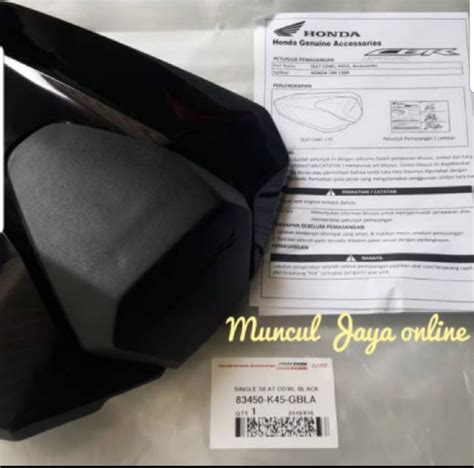 Single Seat Cowl Resmi New Honda CBR 150R Black 83450 K45 GBLA Lazada