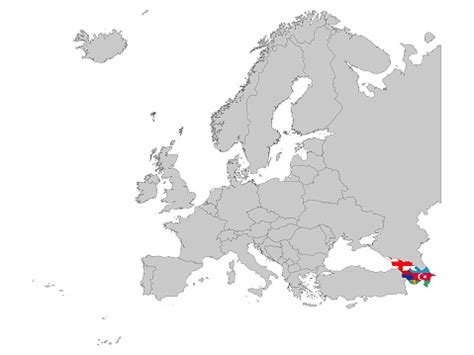 Map Of Caucasus Countries With National Flag Stock Illustration ...