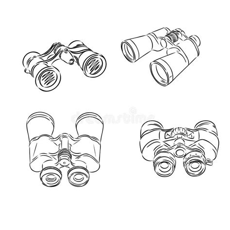 Binocular Binocular Hand Drawing Vector Illustration Binocular Sketch