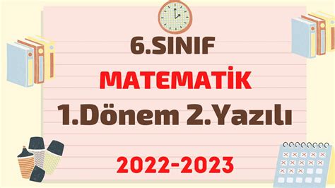 6 Sınıf Matematik 1 Dönem 2 Yazılı 2022 2023 2 örnek Youtube