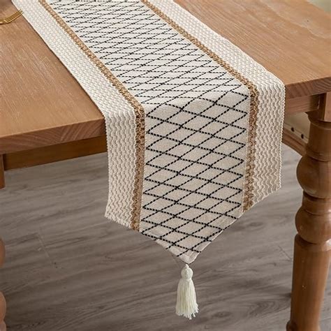 Amazon Mayler Yee Table Runner Boho Style With Tassels Cotton