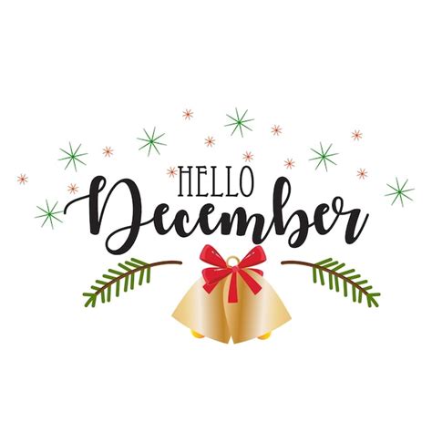 Premium Vector Hello December Lettering Elements For Invitations