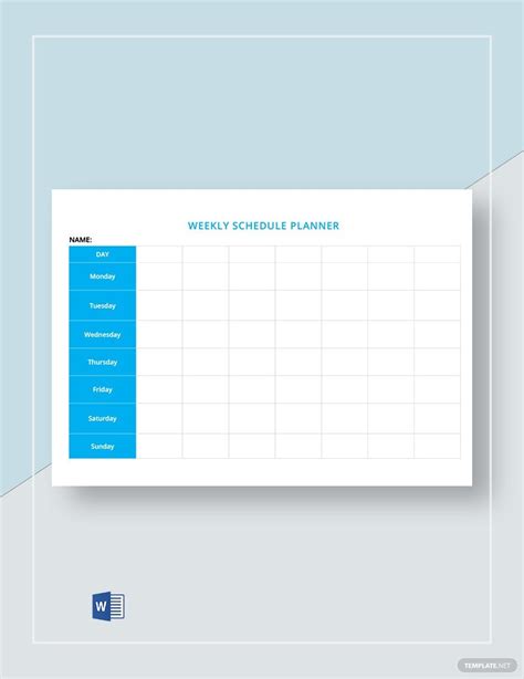 Weekly Schedule Templates in Word - FREE Download | Template.net