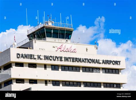 Daniel K Inouye International Airport Sign On Building Tower Facade Of