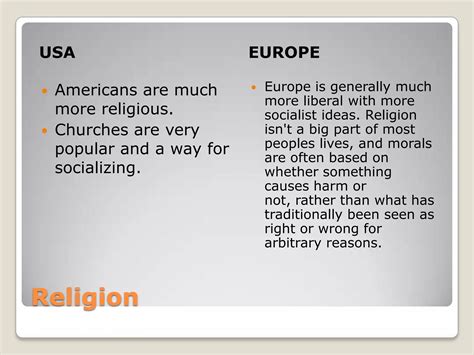 cultural differences between europe and usa | PPTX