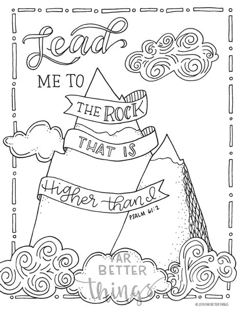 Bible Verse Coloring Page Psalm 61 2 Printable Coloring Page Bible