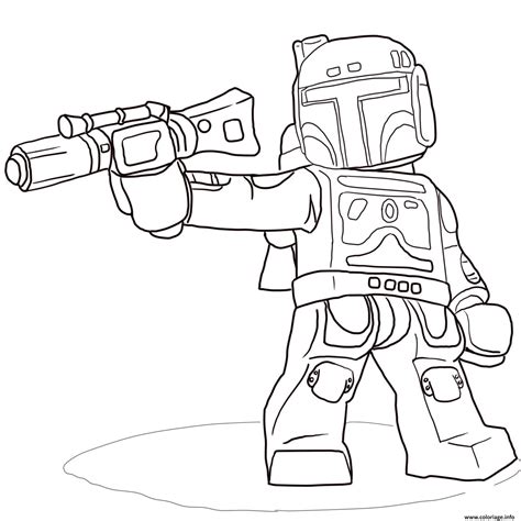 Coloriage Lego Star Wars Boba Fett Jecolorie