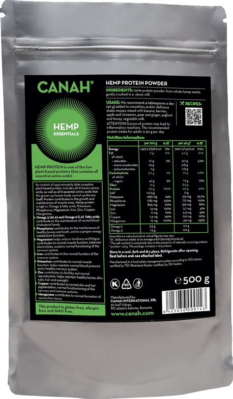 Canah Hemp Protein Powder 500 G