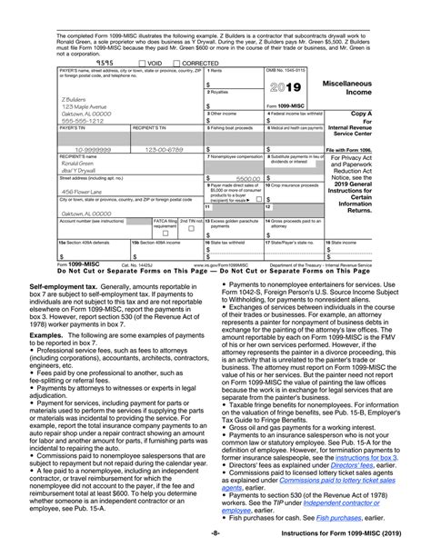 Download Instructions For Irs Form 1099 Misc Miscellaneous Income Pdf