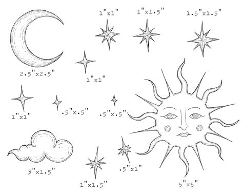 Celestial Clip Art Sun Moons Stars PNG for Commercial Use - Etsy Canada