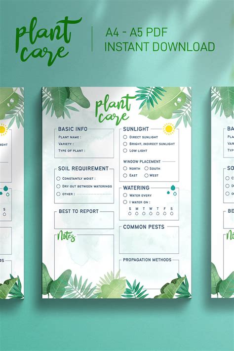 Houseplant Care Guide Printable Printable Templates Free