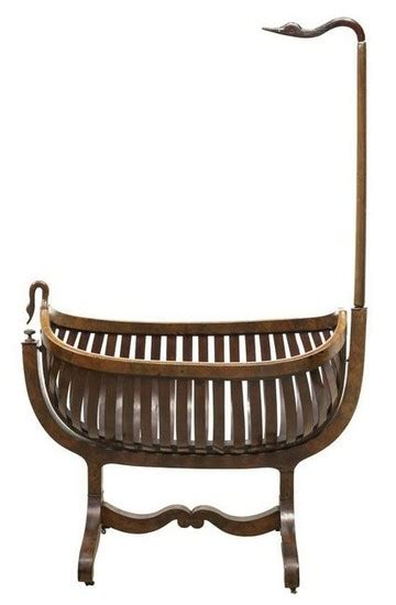 French Empire Style Swans Neck Rocking Cradle In United States