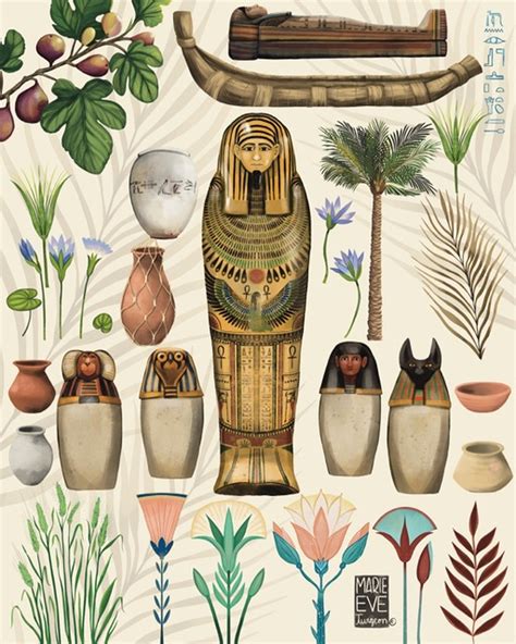 Illustration Québec Marie Eve Turgeon Éléments Décors Égypte Trois