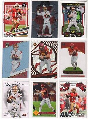 X9 Different Brock Purdy Football Card Lot Set Donruss Mosaic Score