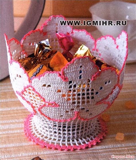 . Вазочка «Цветок». Филейное вязание. | Вязание крючком покрывало ...