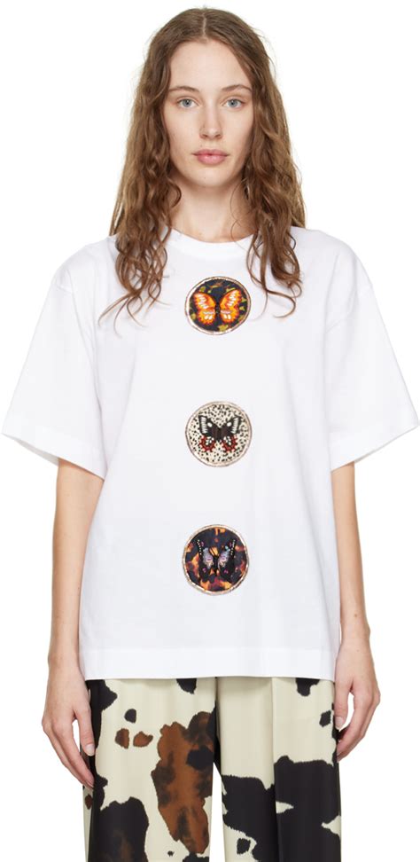 Dries Van Noten White Graphic Patch T Shirt SSENSE Canada