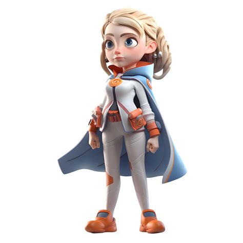 Super Strength Super Cuteness 3d Cute Girl As A Superhero Png